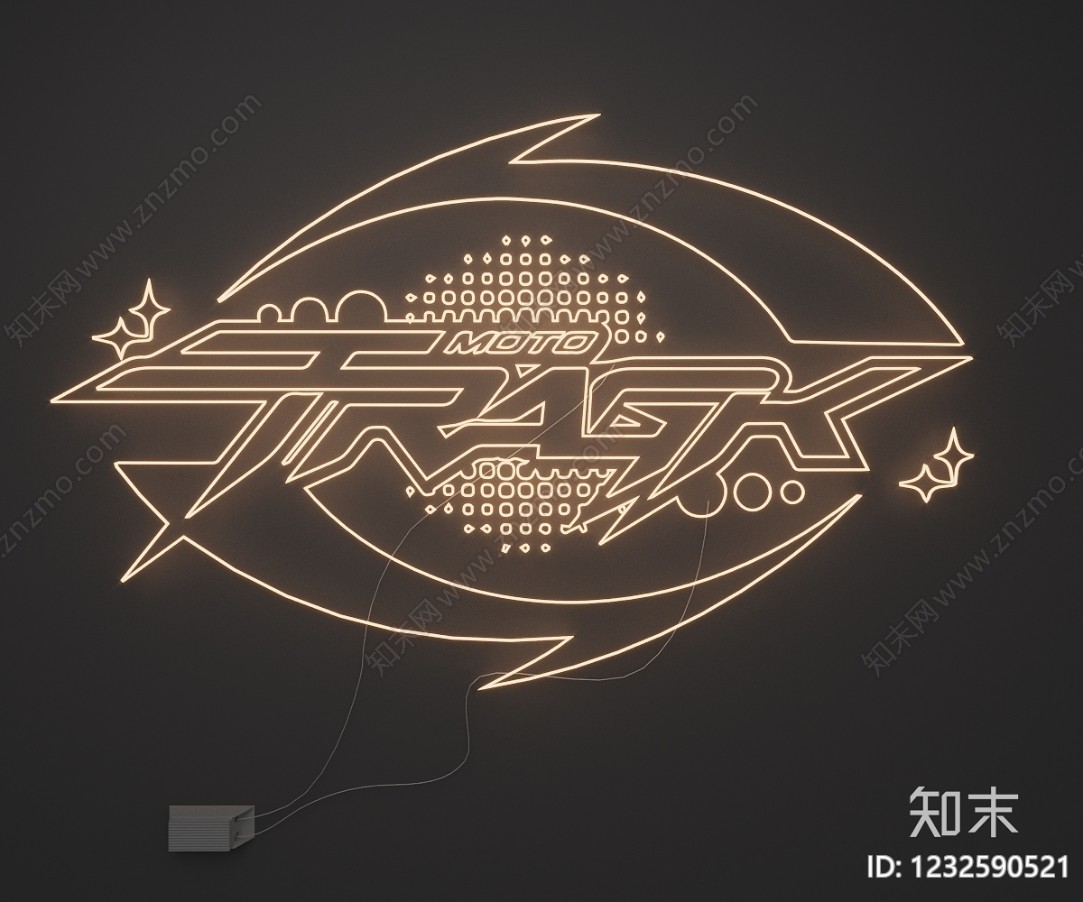 赛博朋克风霓虹灯SU模型下载【ID:1232590521】