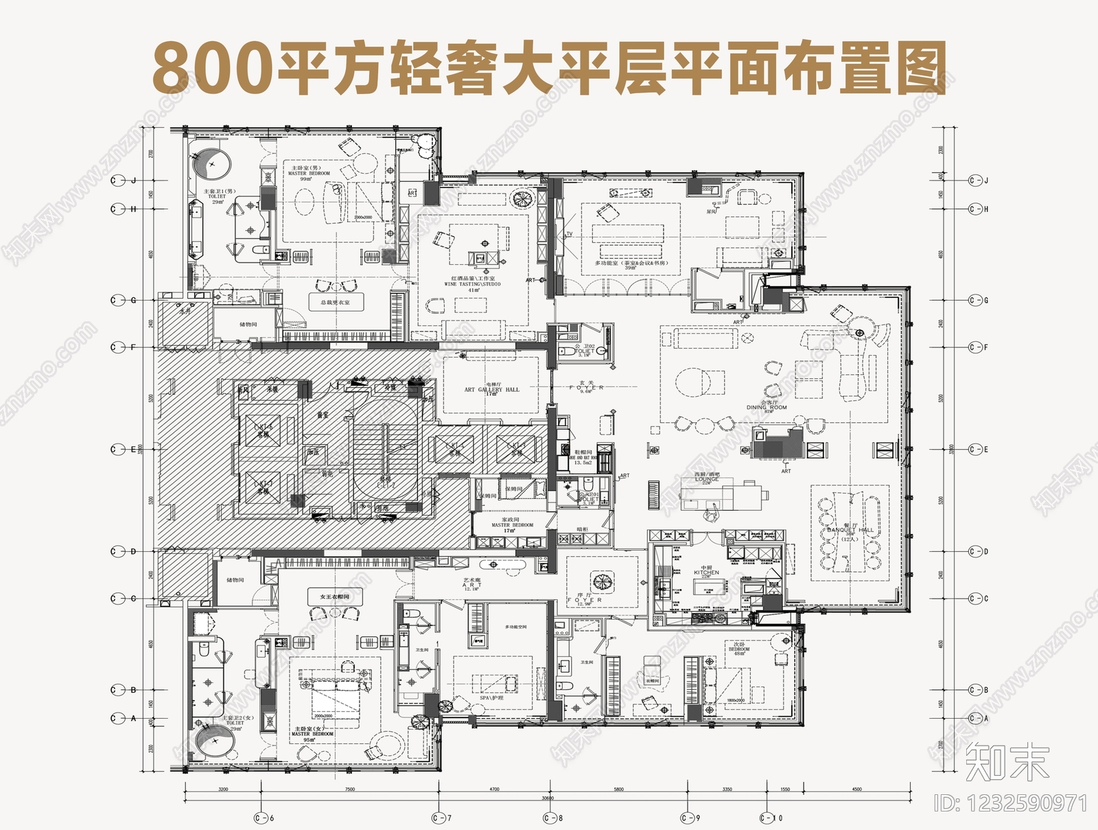 超大型平层cad施工图下载【ID:1232590971】