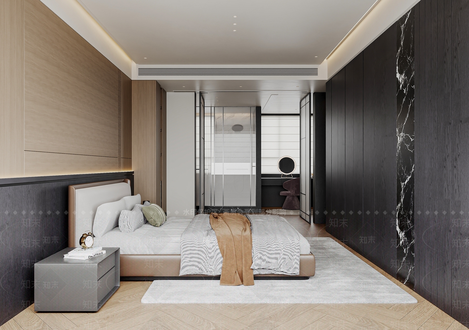 意式极简主卧3D模型下载【ID:1232591531】