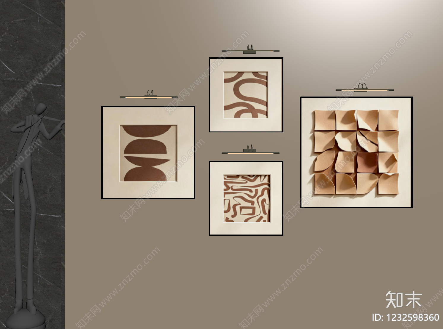 侘寂挂画组合SU模型下载【ID:1232598360】