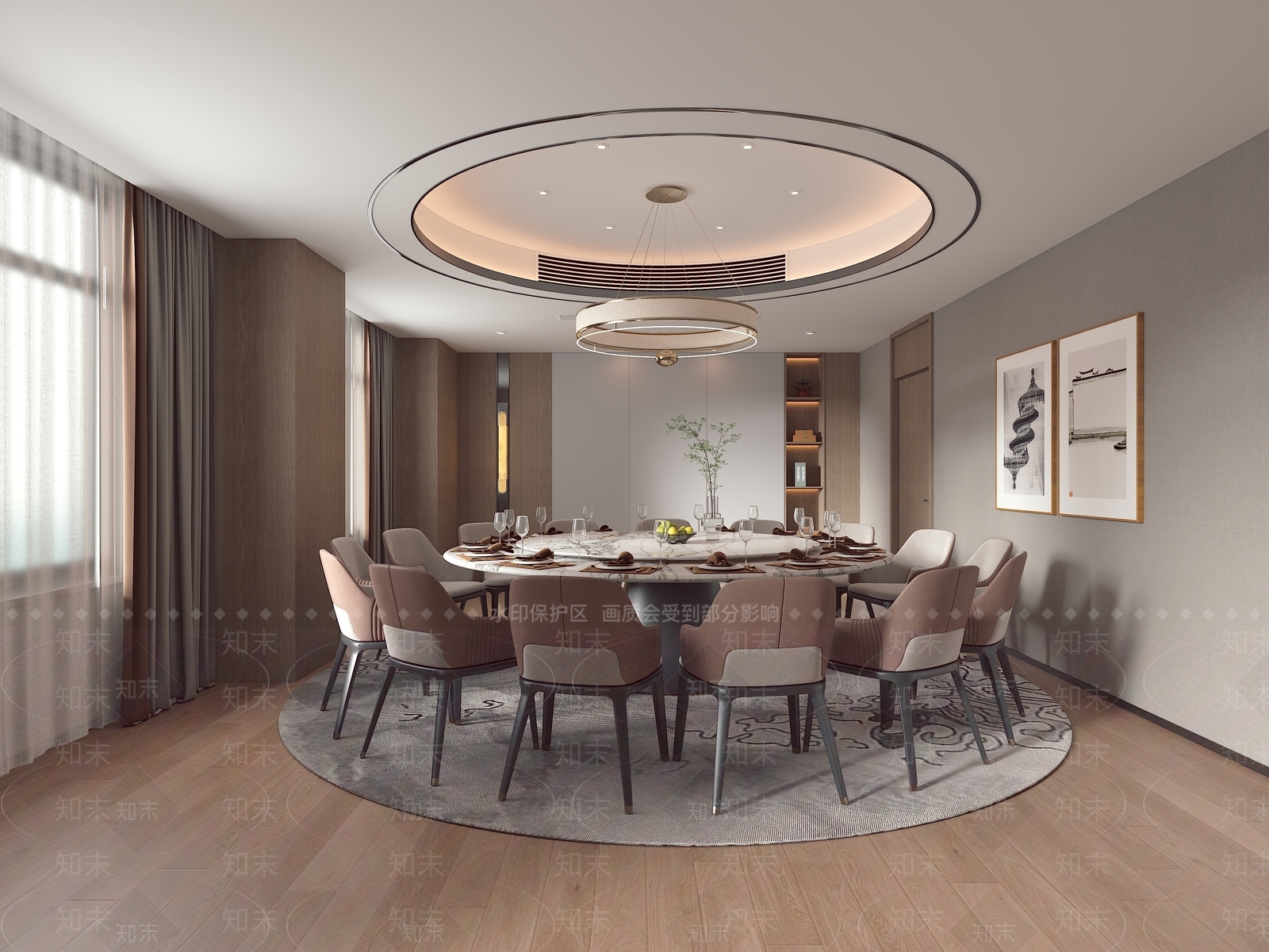 新中式包厢3D模型下载【ID:1232615670】