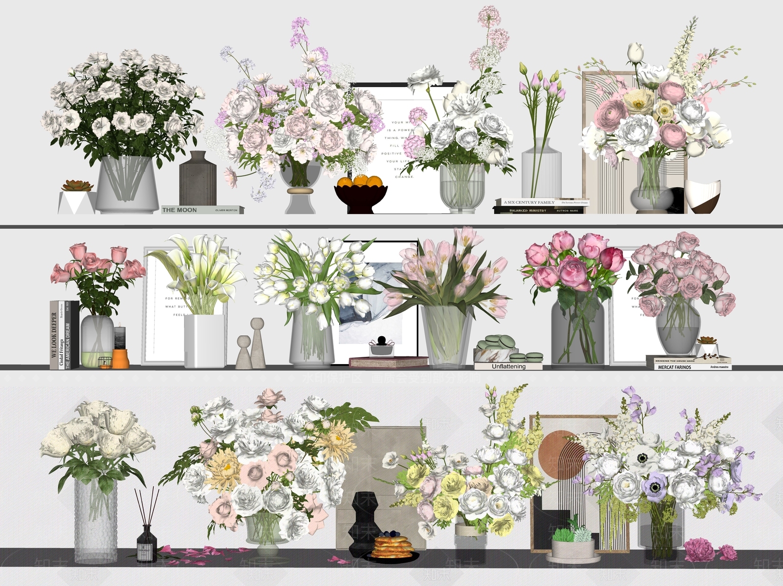 现代简约花艺SU模型下载【ID:1232626862】