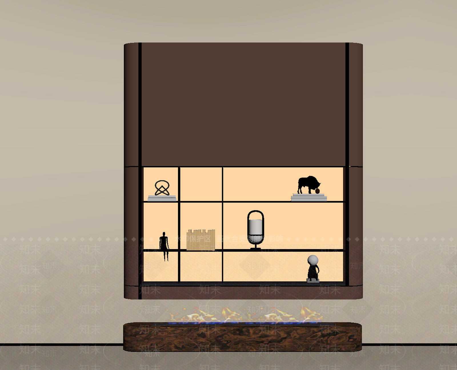 轻奢书柜SU模型下载【ID:1232635725】