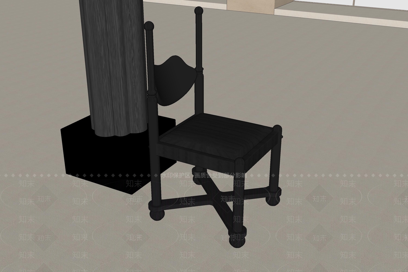 极简餐椅SU模型下载【ID:1232635862】