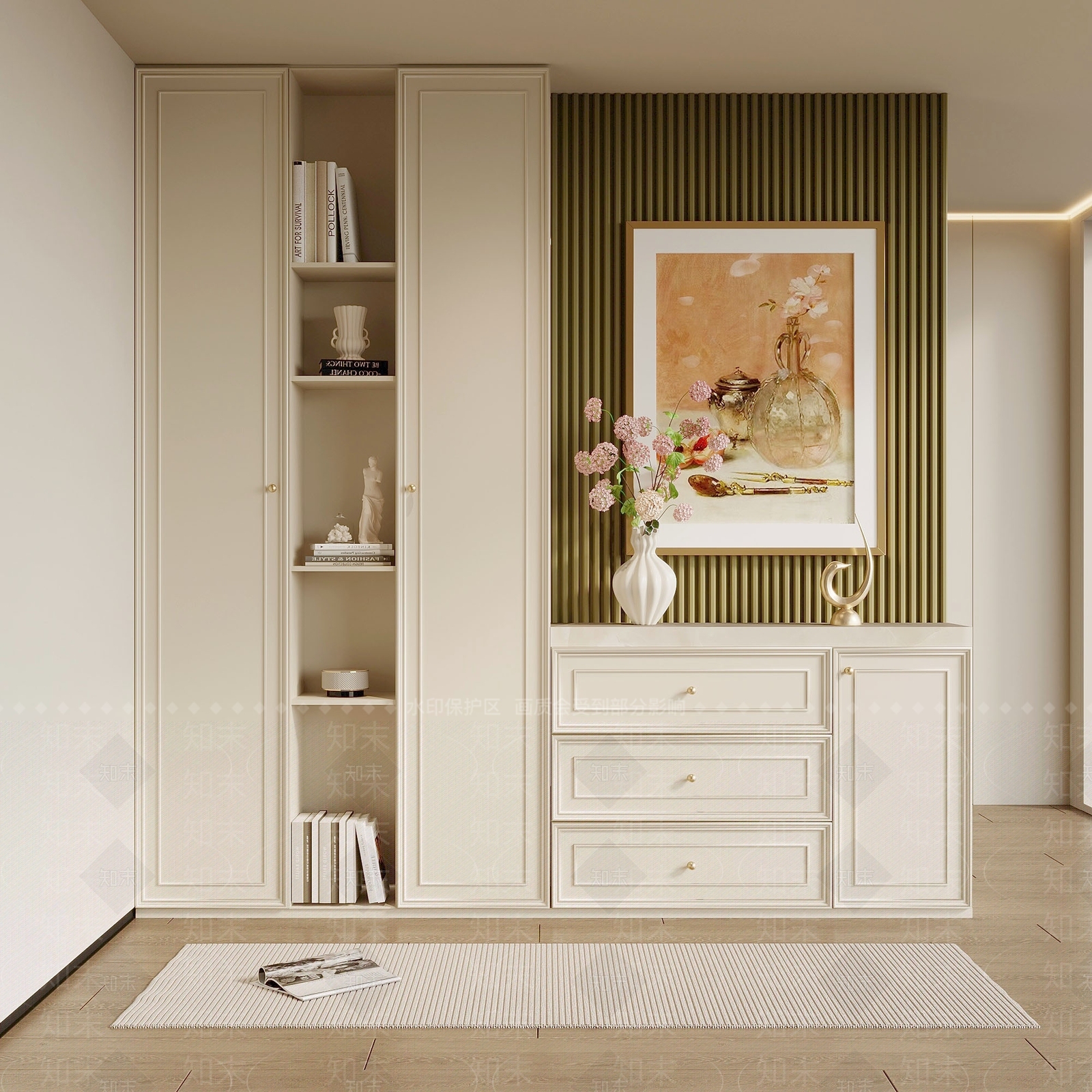 法式玄关3D模型下载【ID:1232636206】