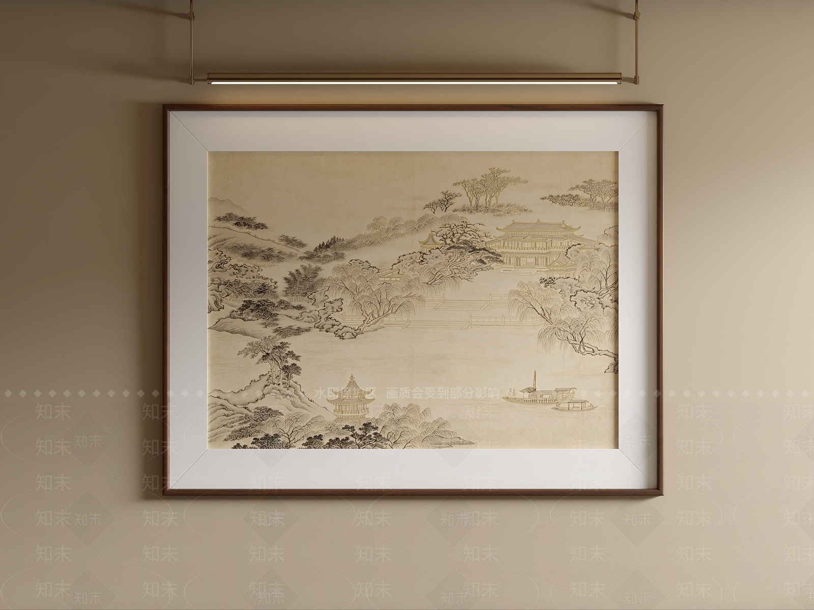 新中式山水画SU模型下载【ID:1232636417】