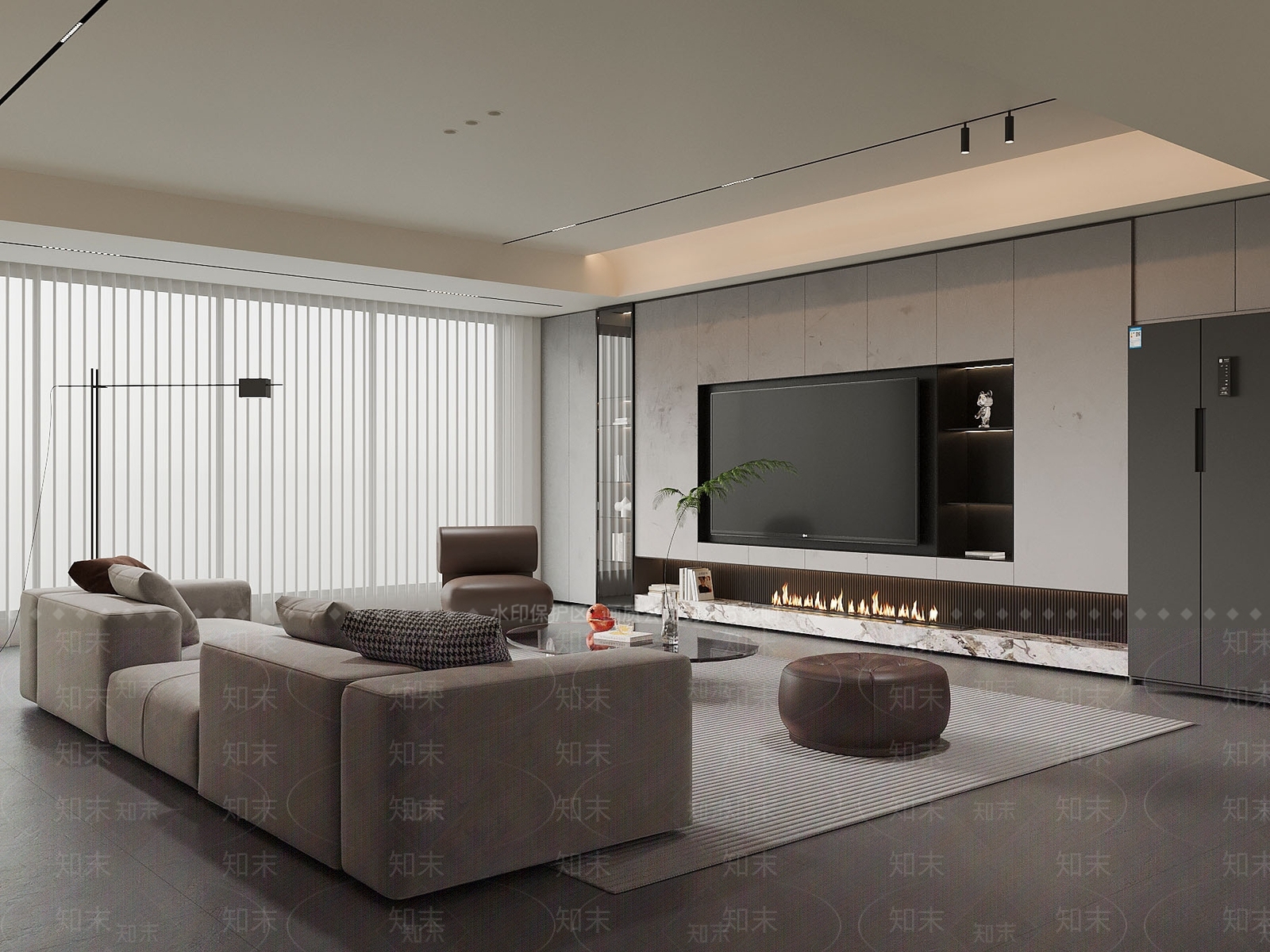意式极简家居客厅3D模型下载【ID:1232637076】