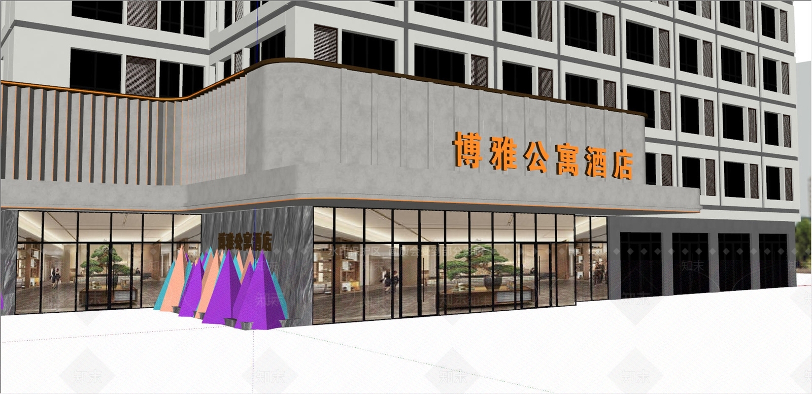 新中式门头SU模型下载【ID:1232637586】