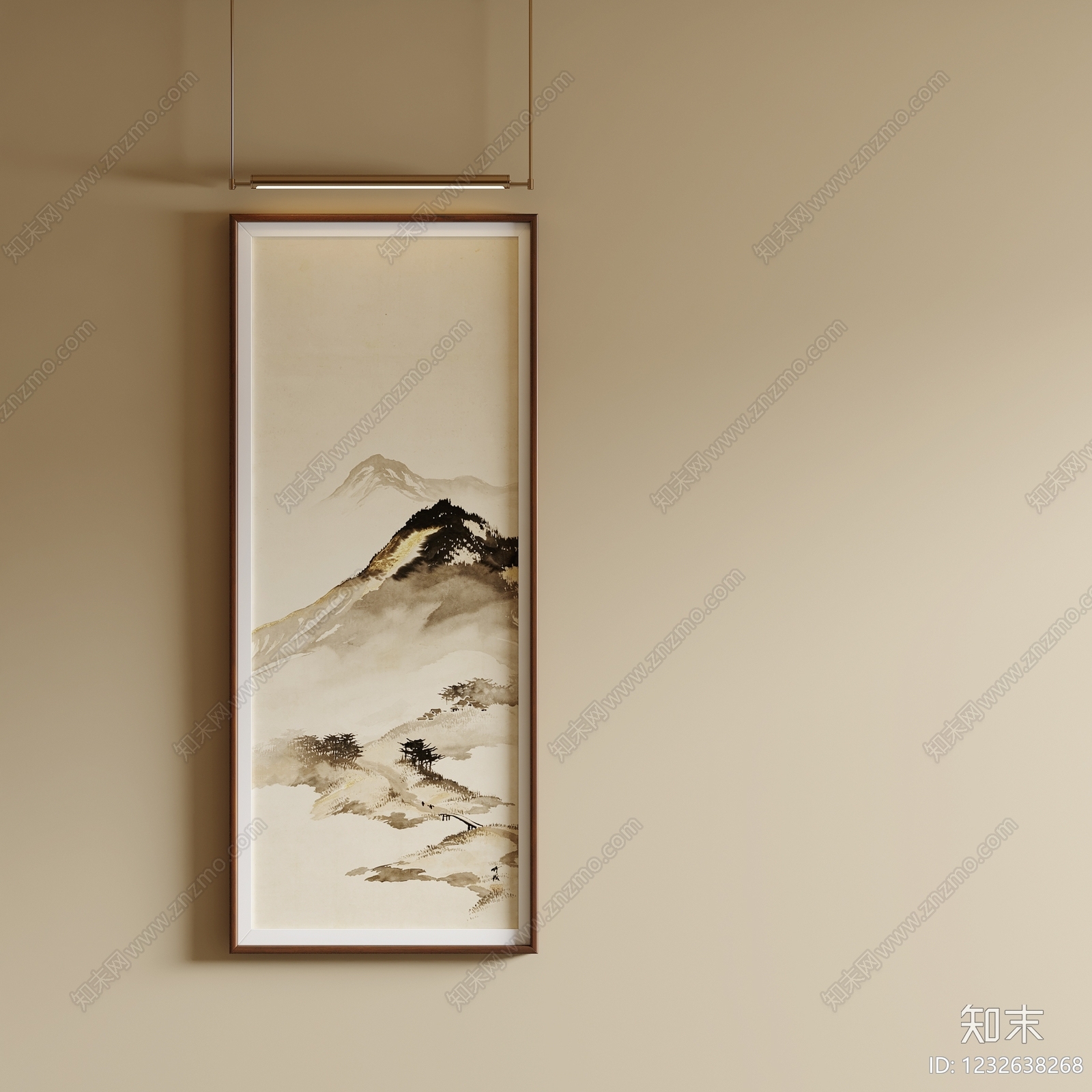 中古风山水画SU模型下载【ID:1232638268】