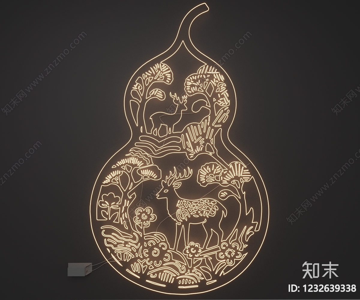 新中式艺术装置SU模型下载【ID:1232639338】