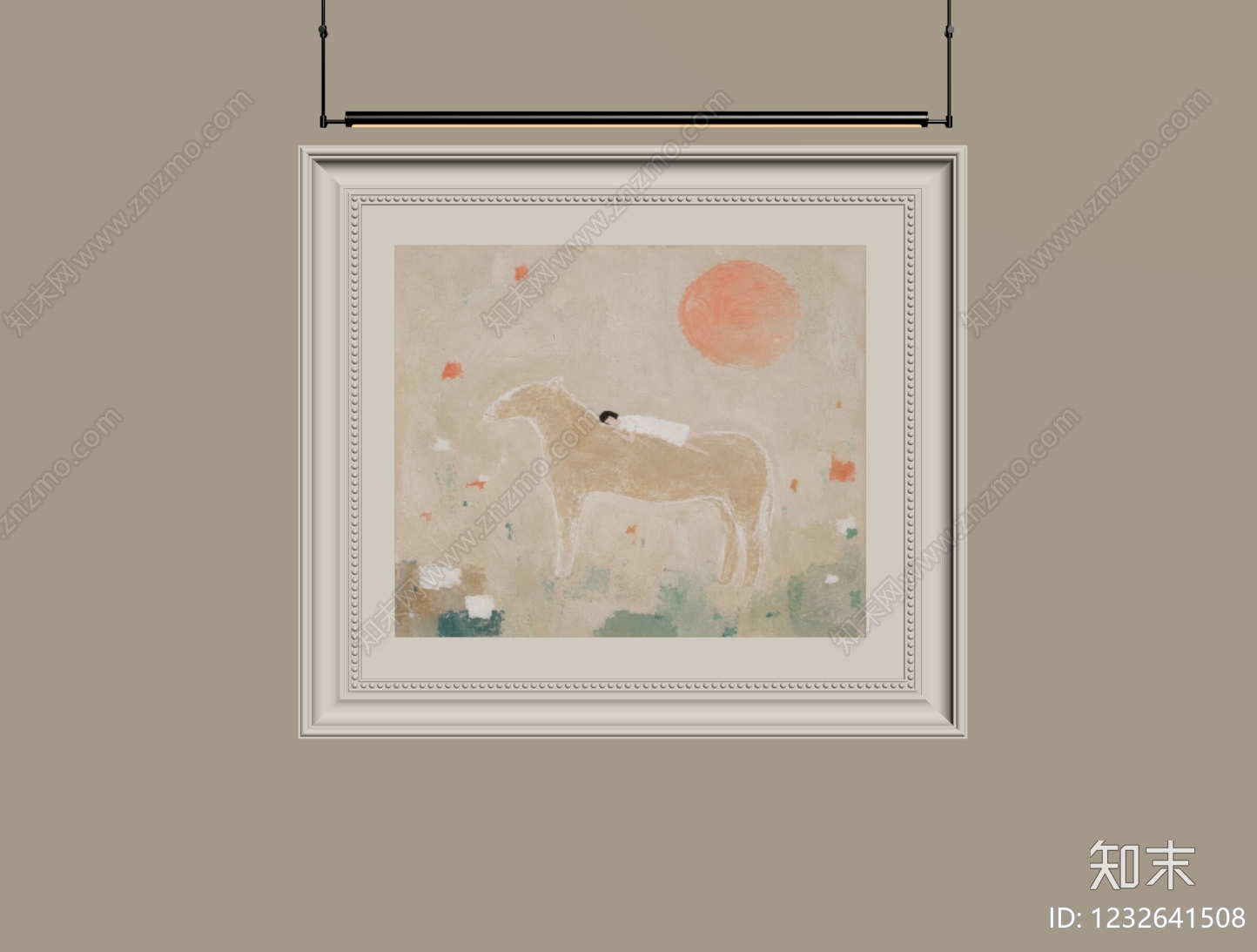 奶油风挂画SU模型下载【ID:1232641508】