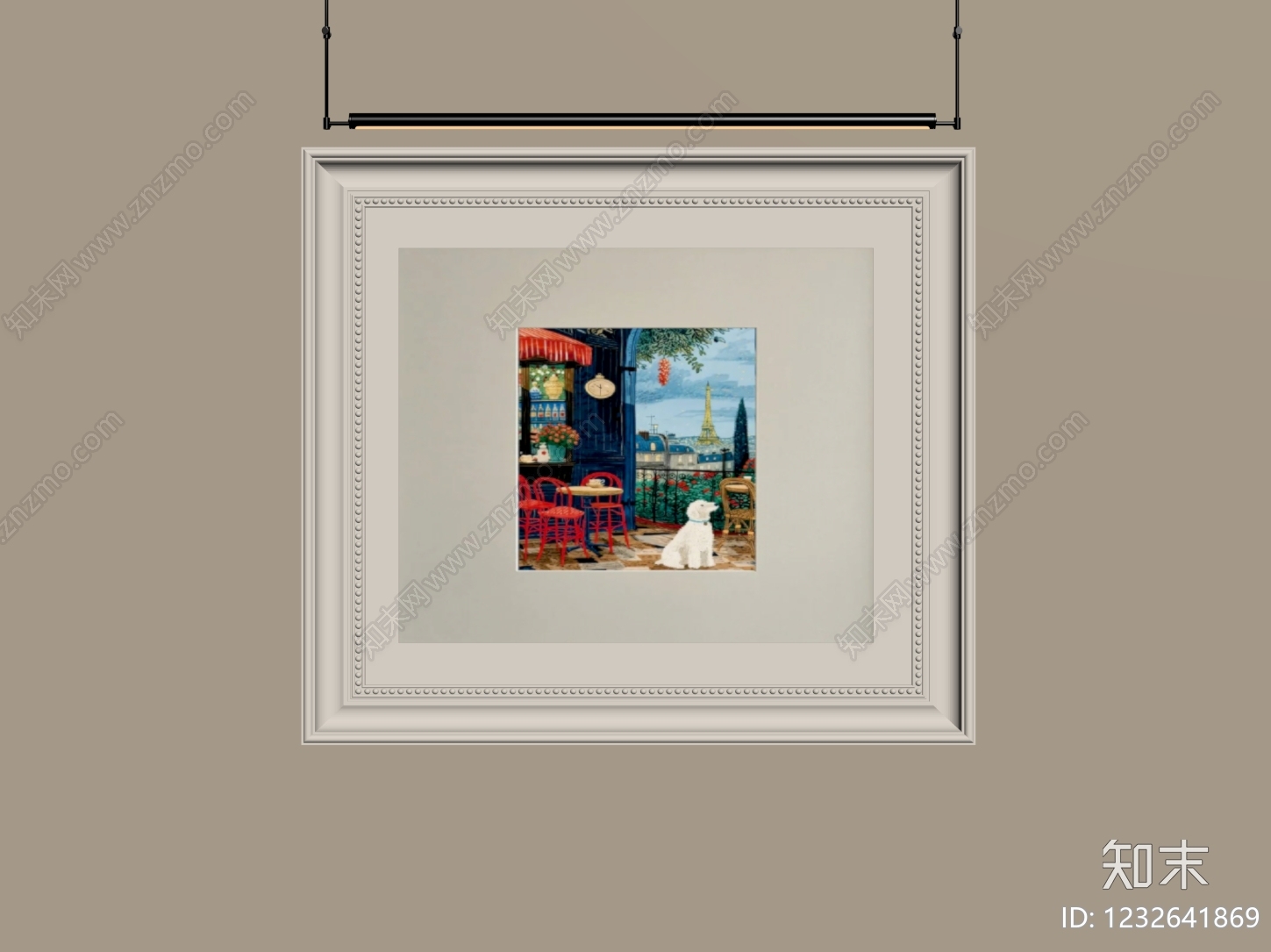 奶油风挂画SU模型下载【ID:1232641869】
