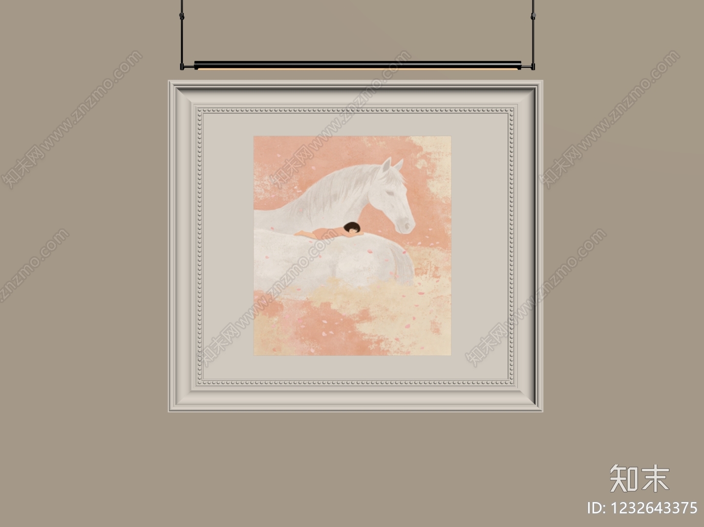 奶油风挂画SU模型下载【ID:1232643375】
