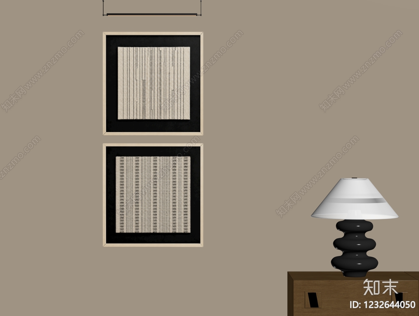 现代简约挂画组合SU模型下载【ID:1232644050】