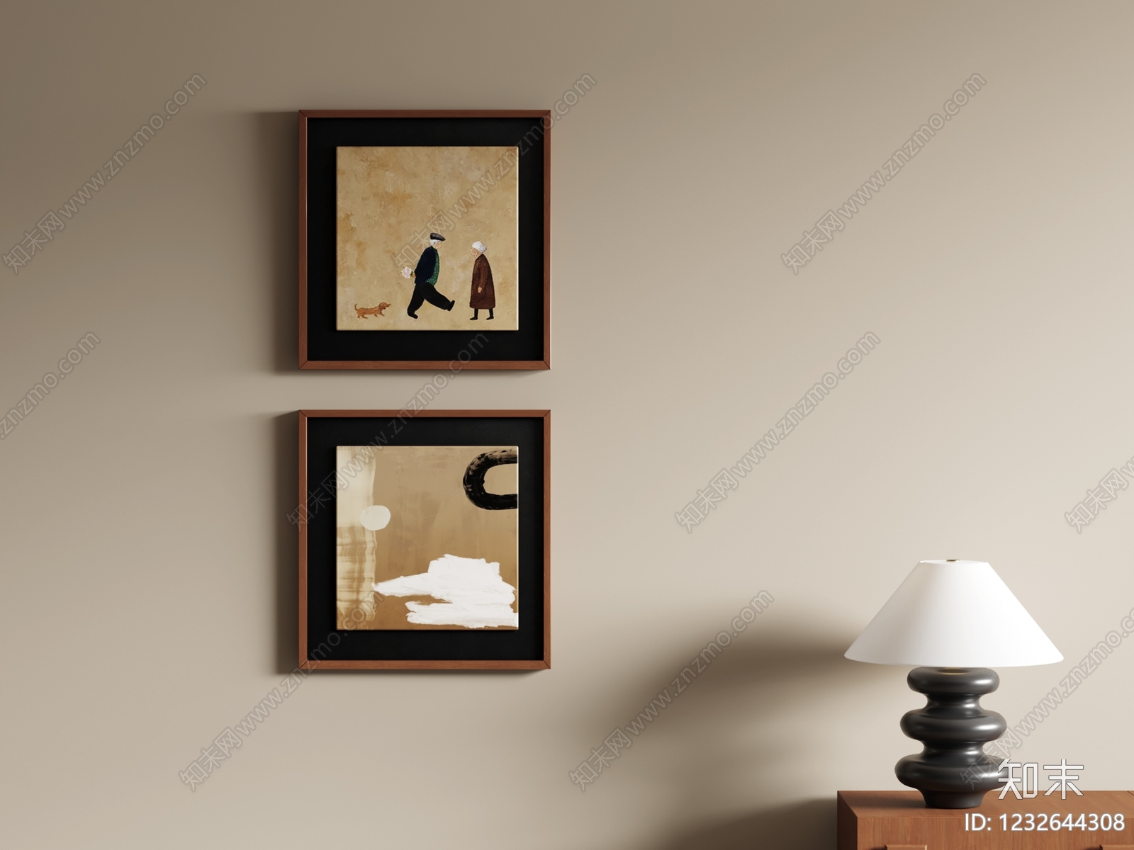中古风挂画组合SU模型下载【ID:1232644308】