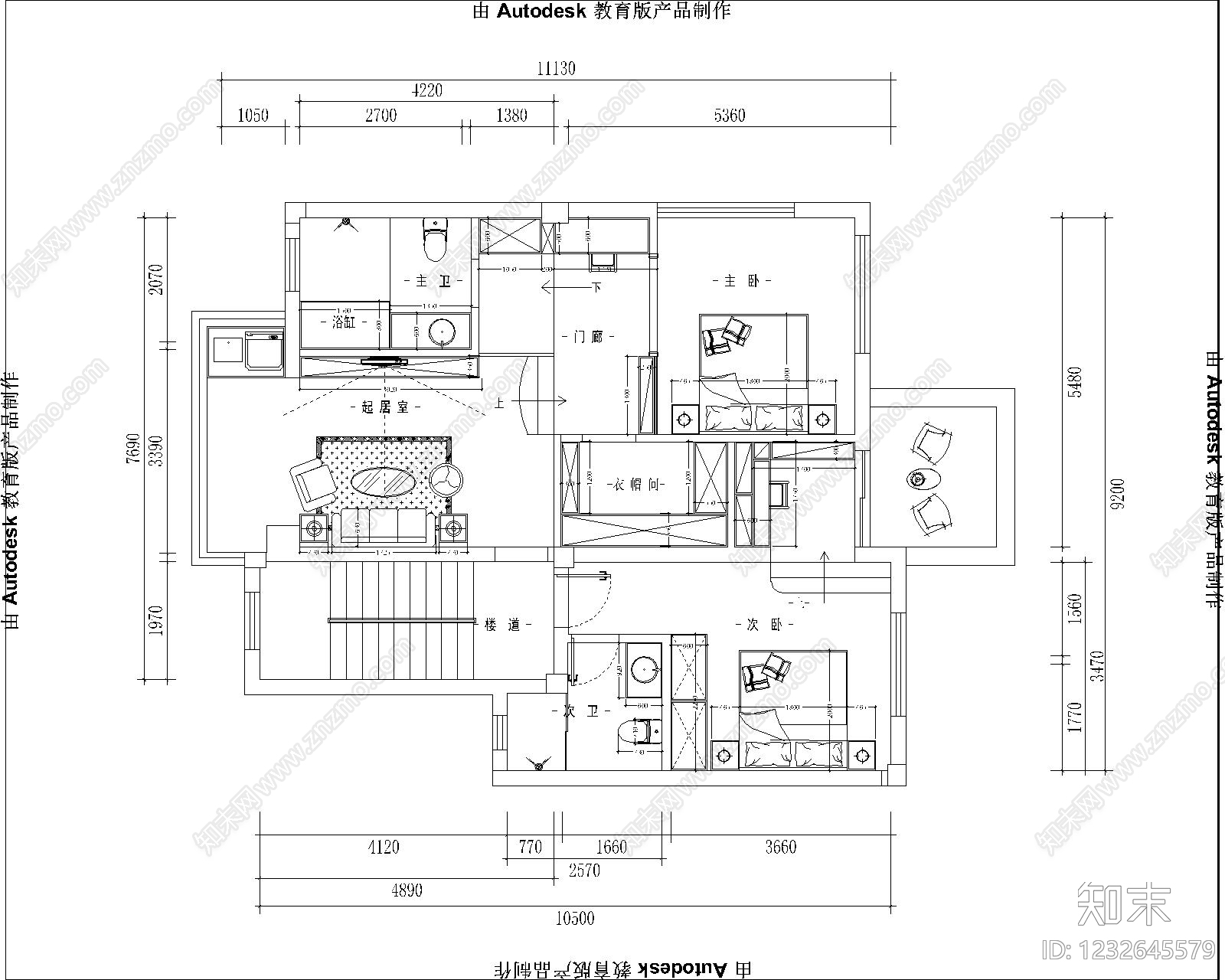 别墅cad施工图下载【ID:1232645579】