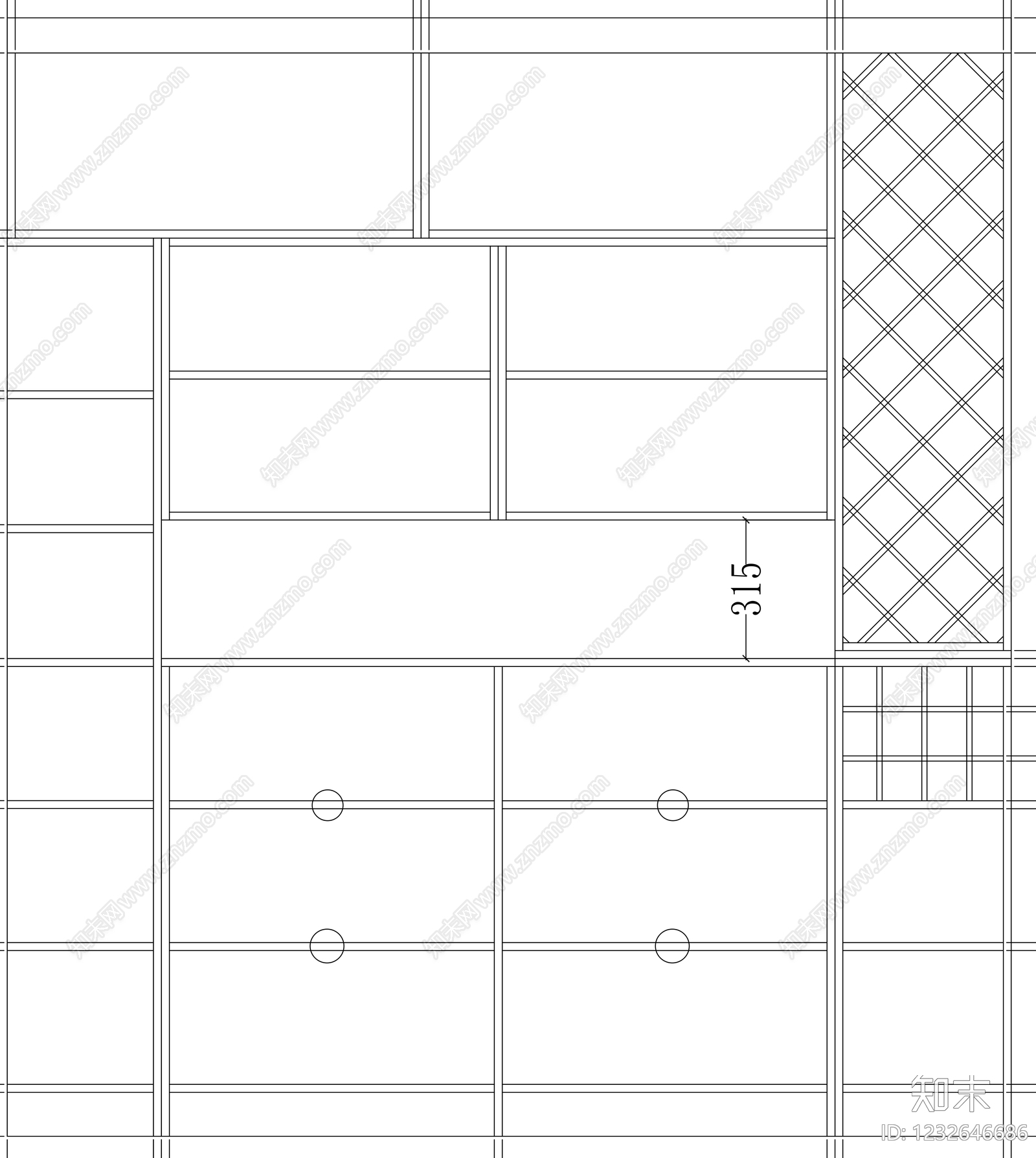 柜子cad施工图下载【ID:1232646686】