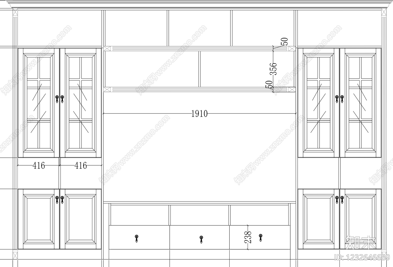 柜子cad施工图下载【ID:1232646689】