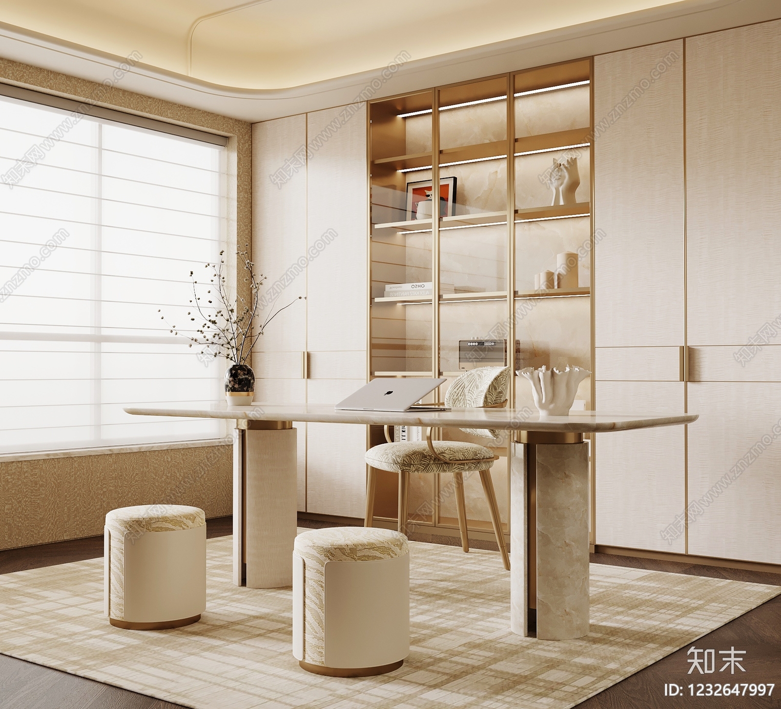 轻奢茶室SU模型下载【ID:1232647997】