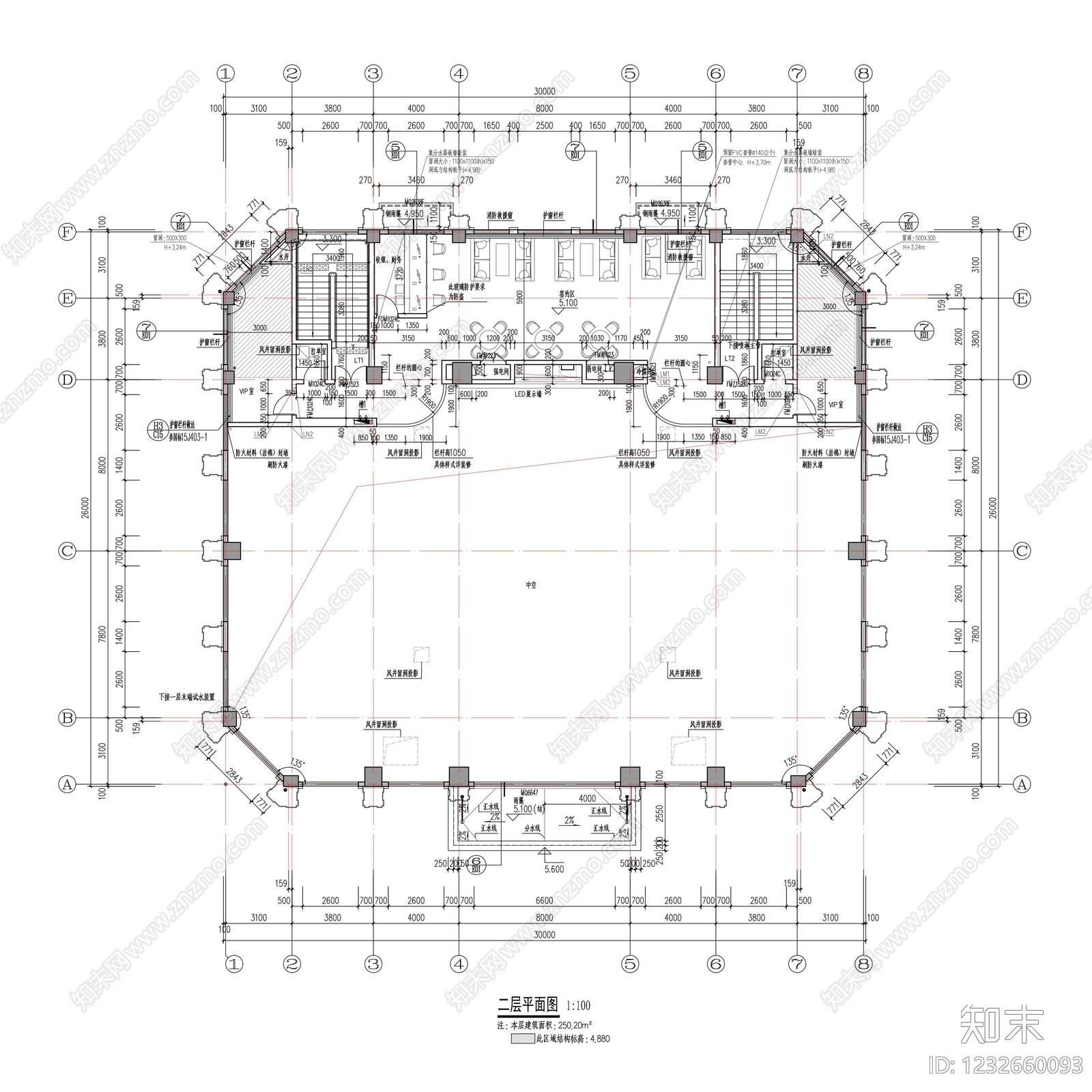 售楼处建筑cad施工图下载【ID:1232660093】