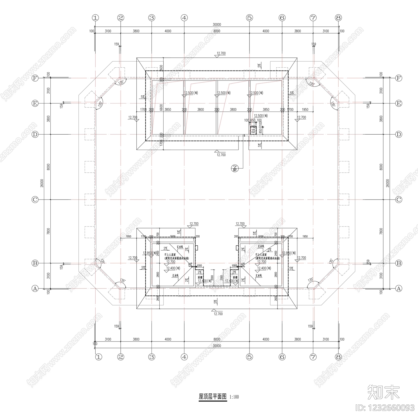 售楼处建筑cad施工图下载【ID:1232660093】