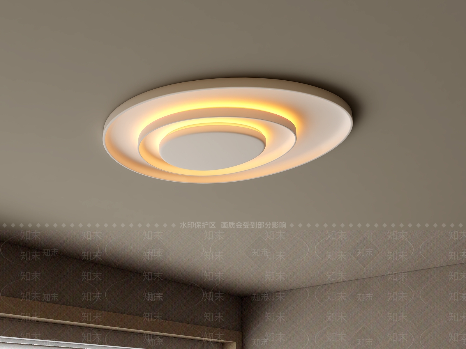 现代简约吸顶灯3D模型下载【ID:1232654716】