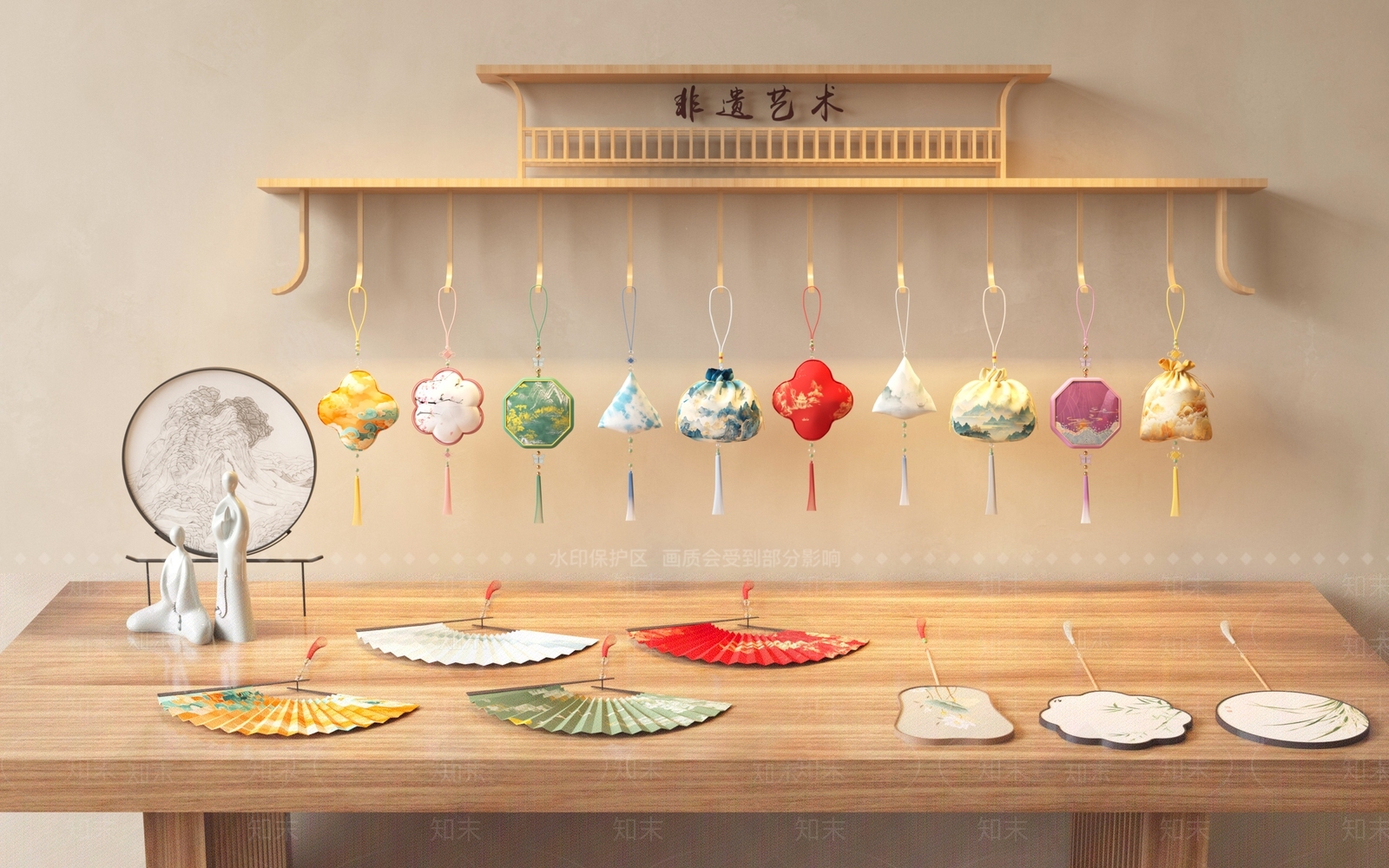 新中式非遗展厅SU模型下载【ID:1232657301】