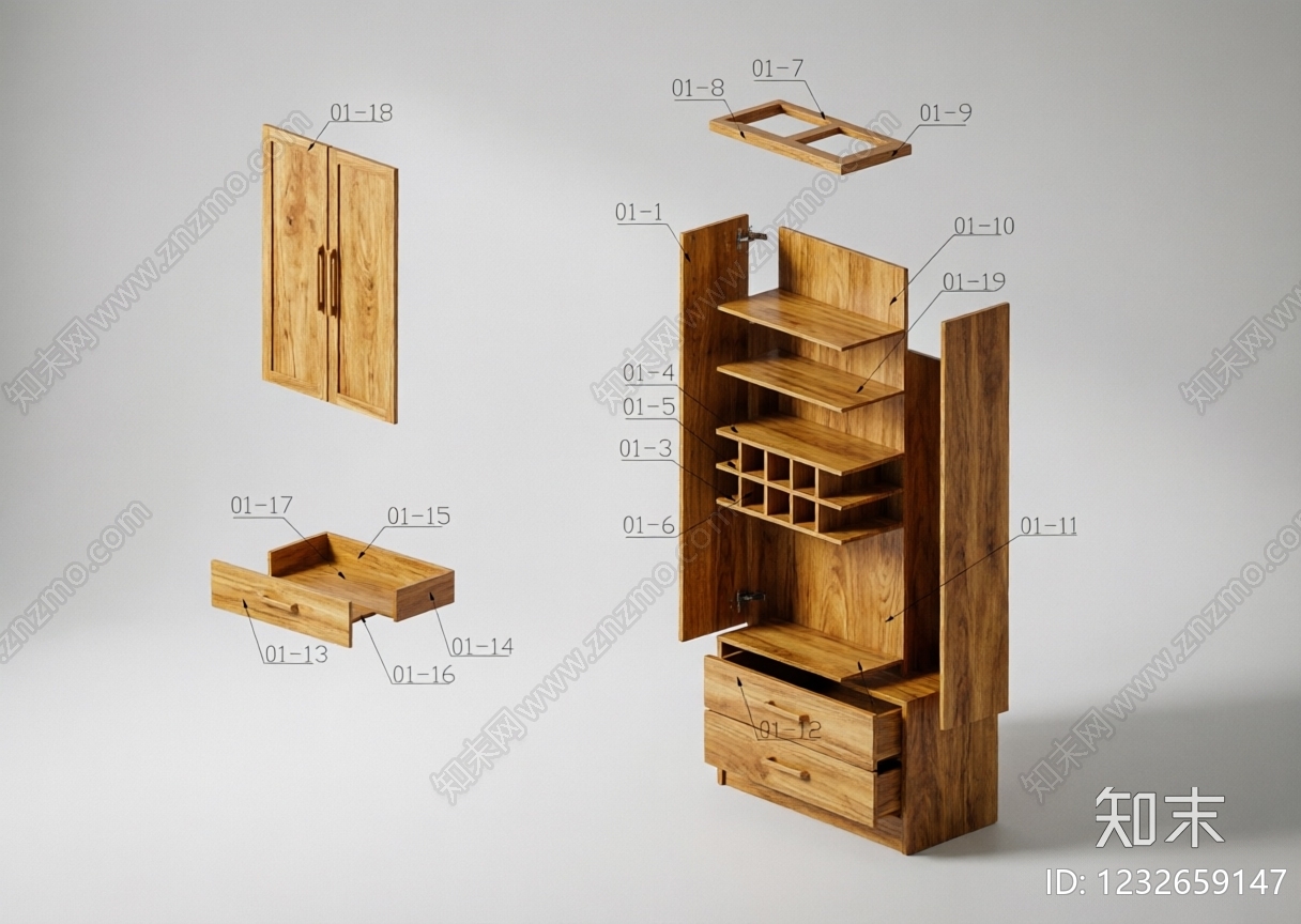 柜子cad施工图下载【ID:1232659147】