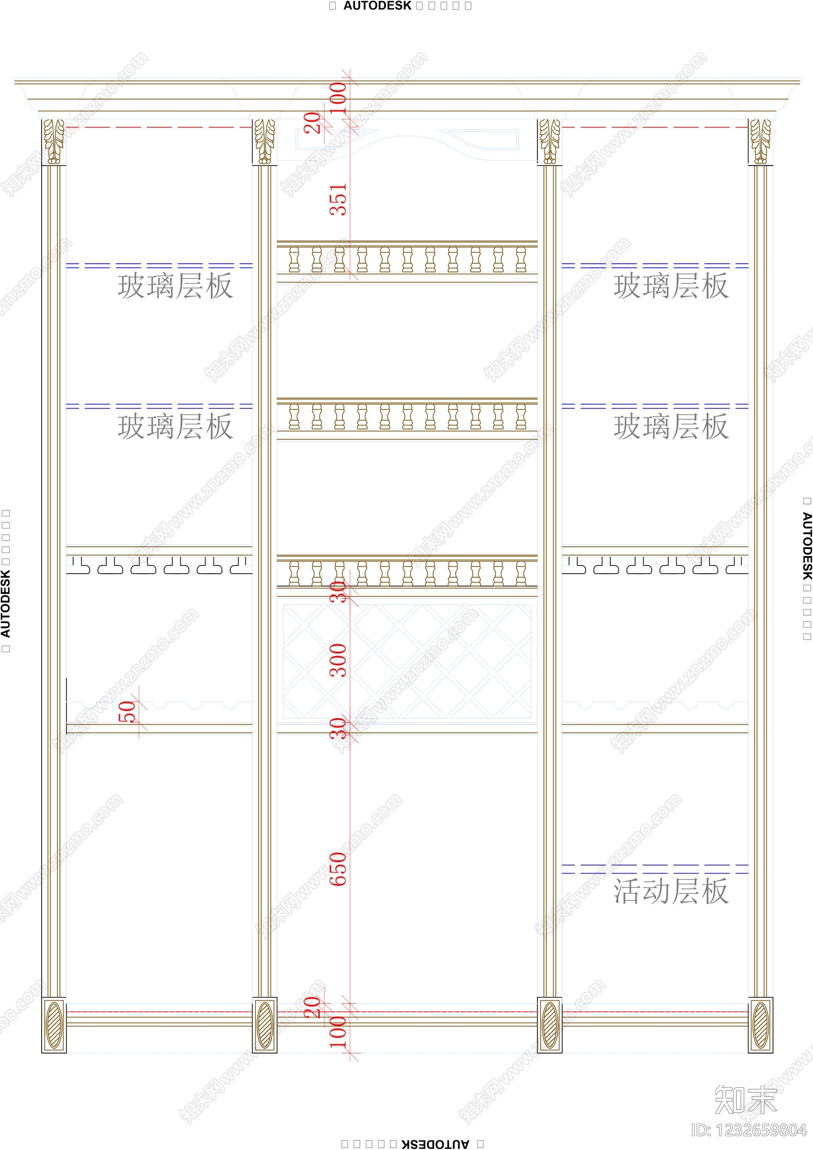 柜子cad施工图下载【ID:1232659804】