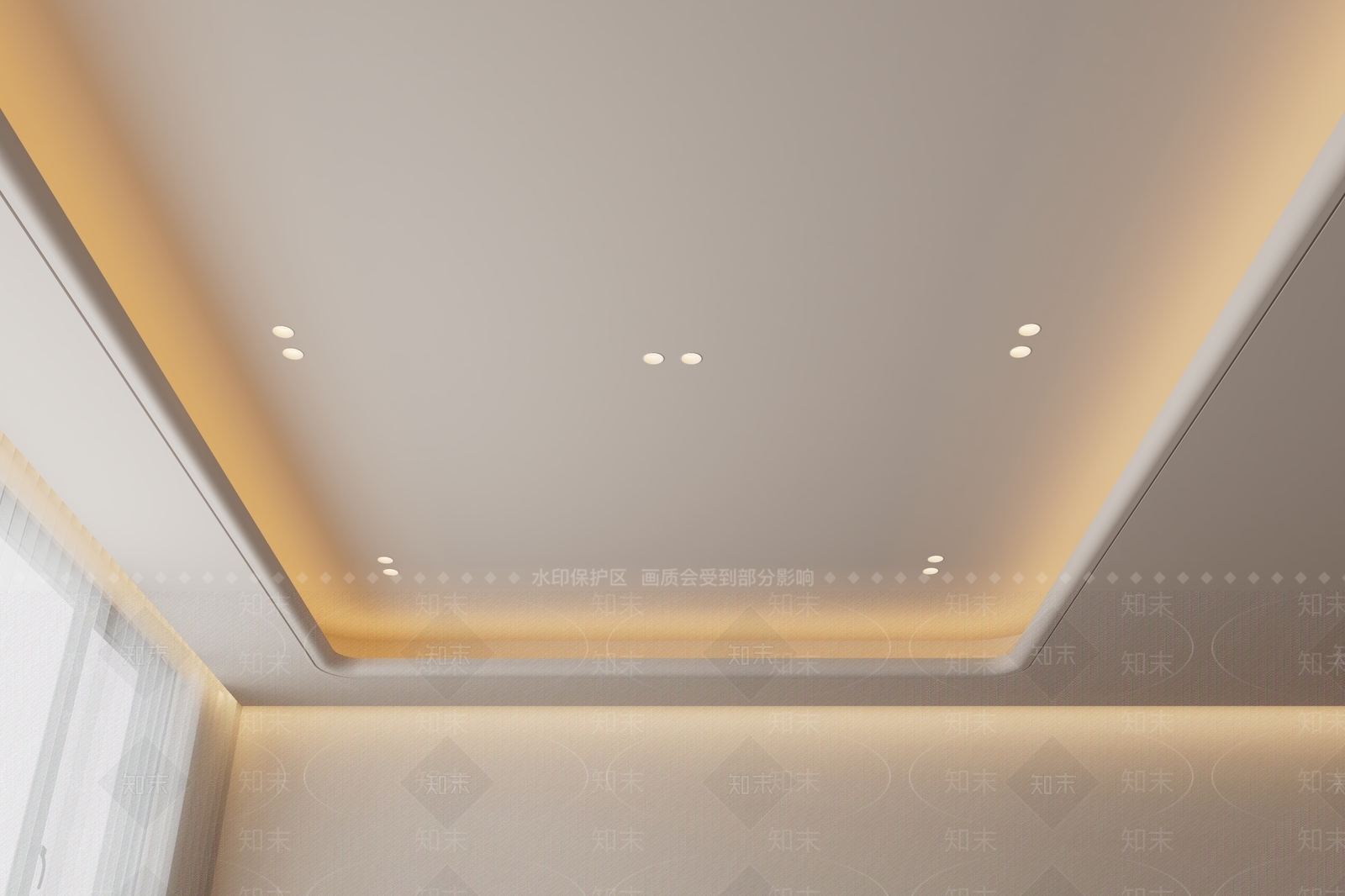 奶油风吊顶3D模型下载【ID:1232660733】
