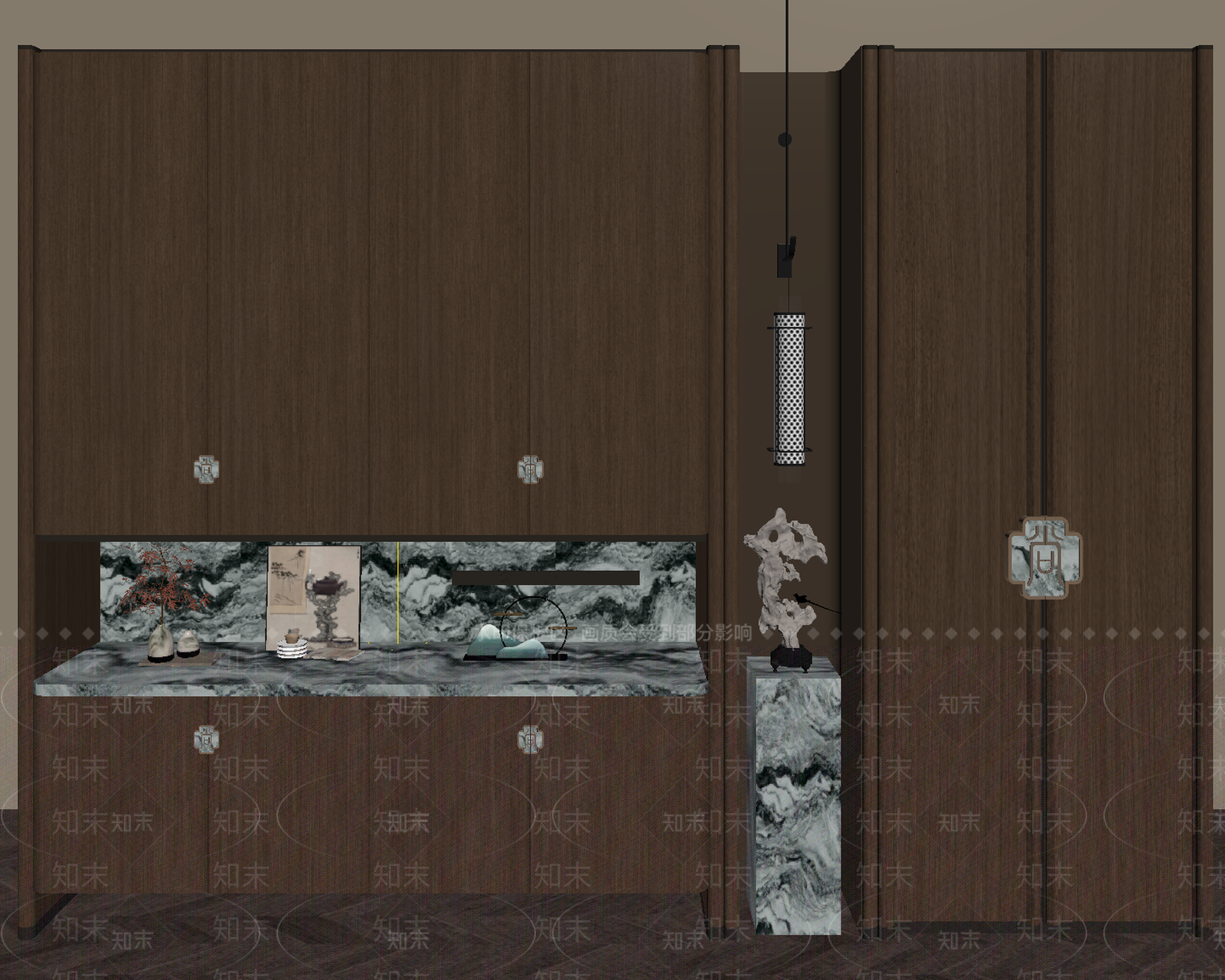 新中式鞋柜SU模型下载【ID:1232662418】