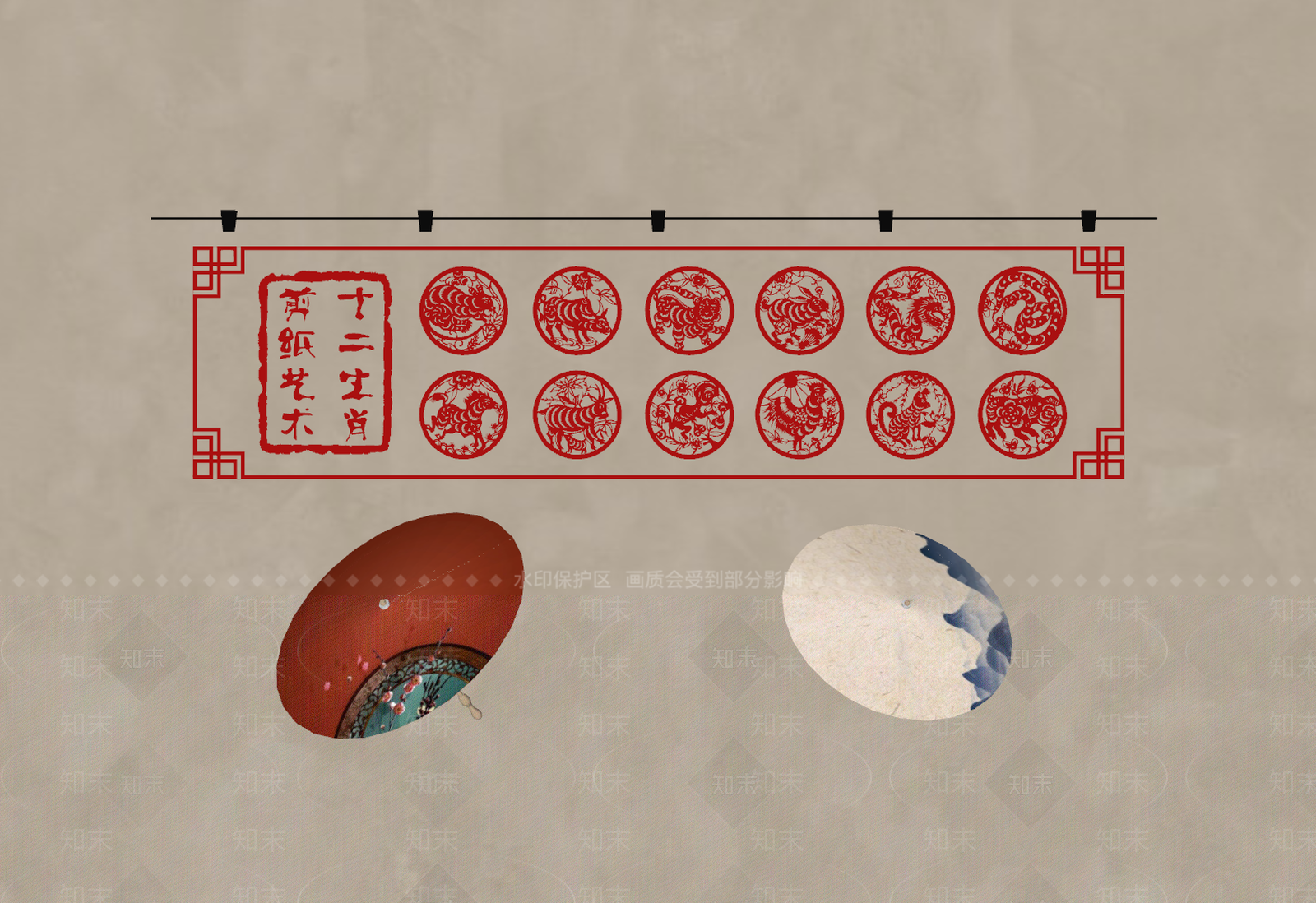 新中式非遗展厅SU模型下载【ID:1232662757】