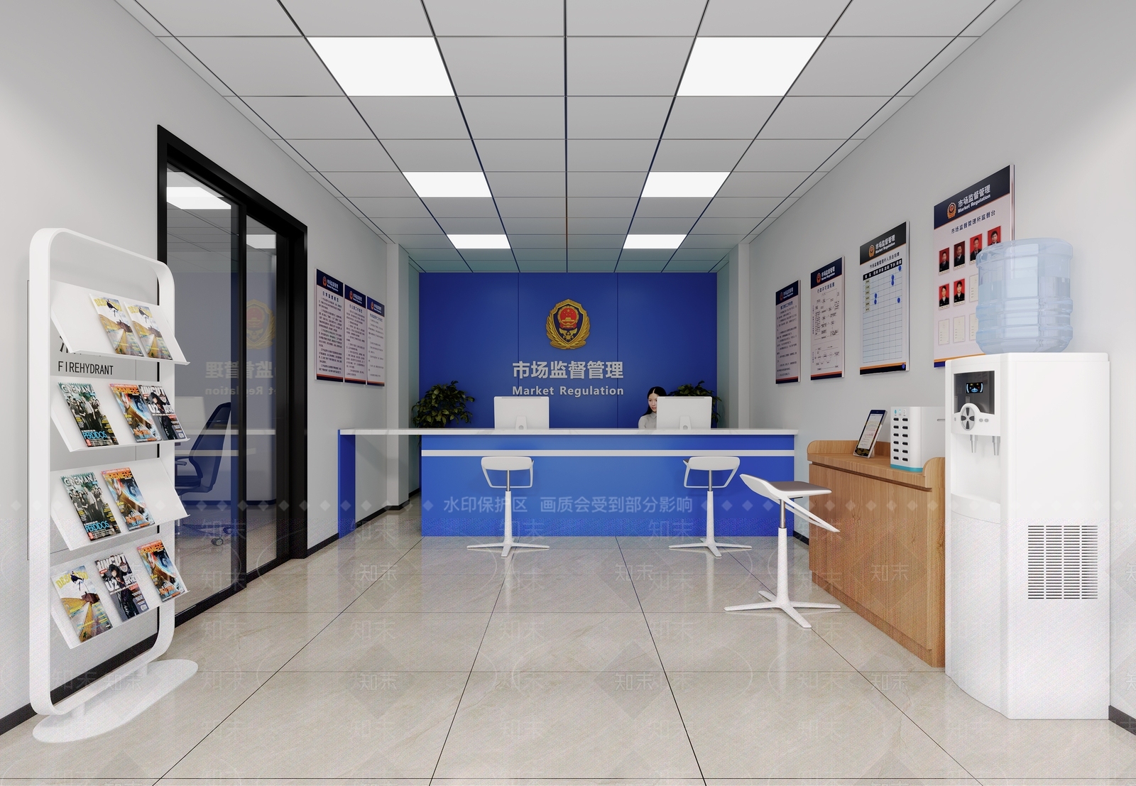 现代简约服务中心3D模型下载【ID:1232665637】
