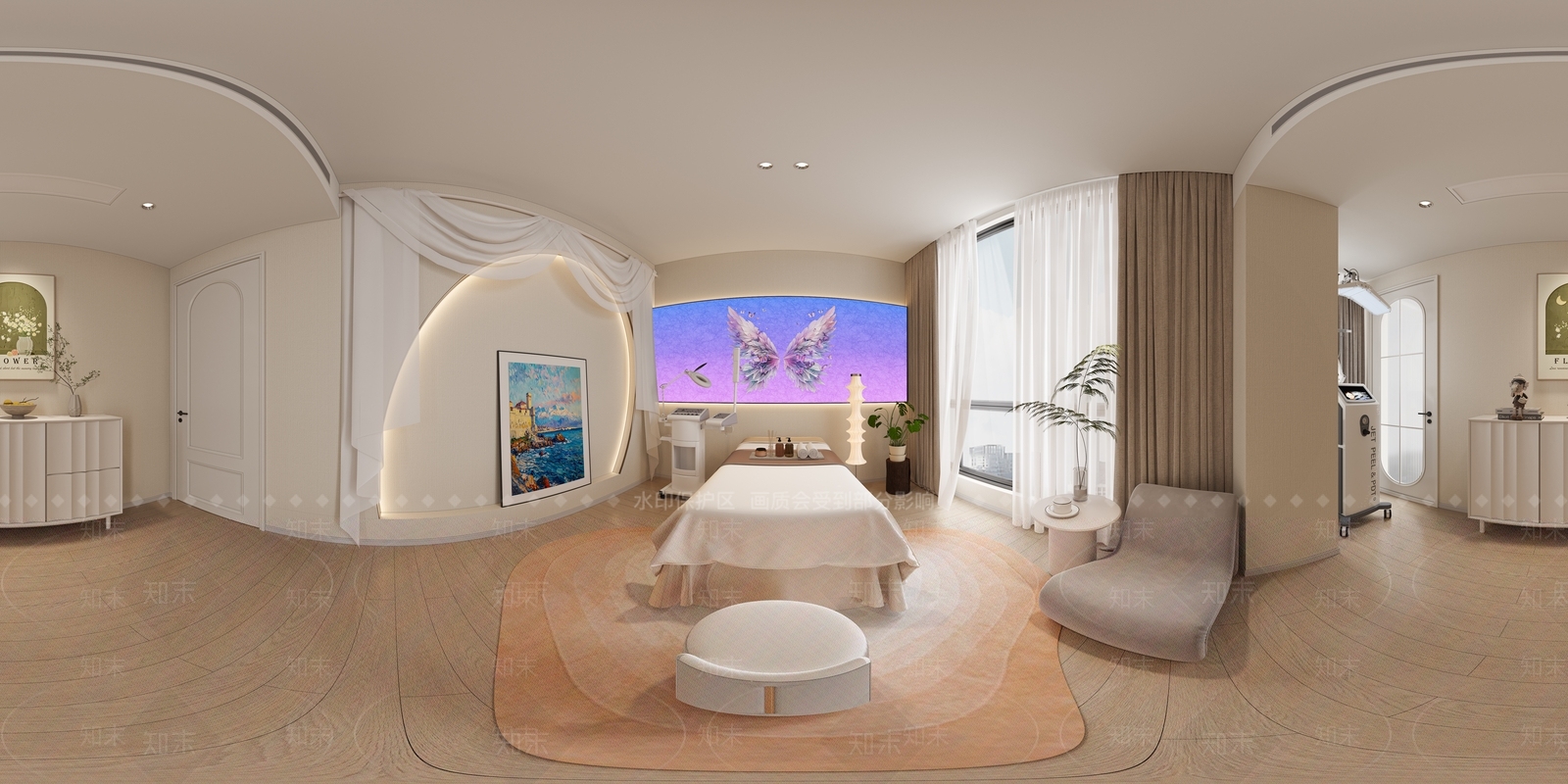 奶油风美容院3D模型下载【ID:1232665648】
