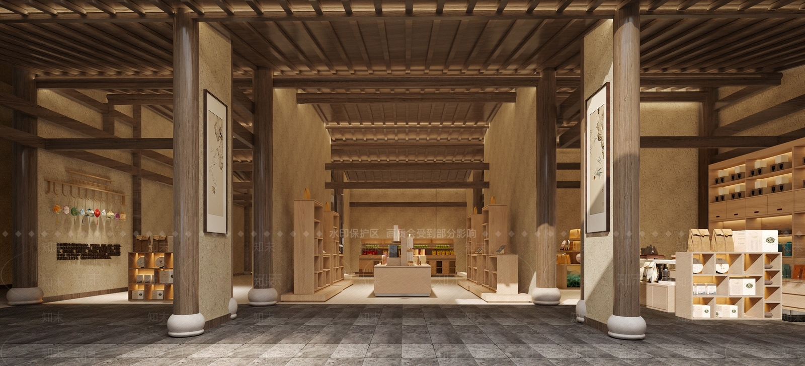 新中式茶叶店3D模型下载【ID:1232666734】