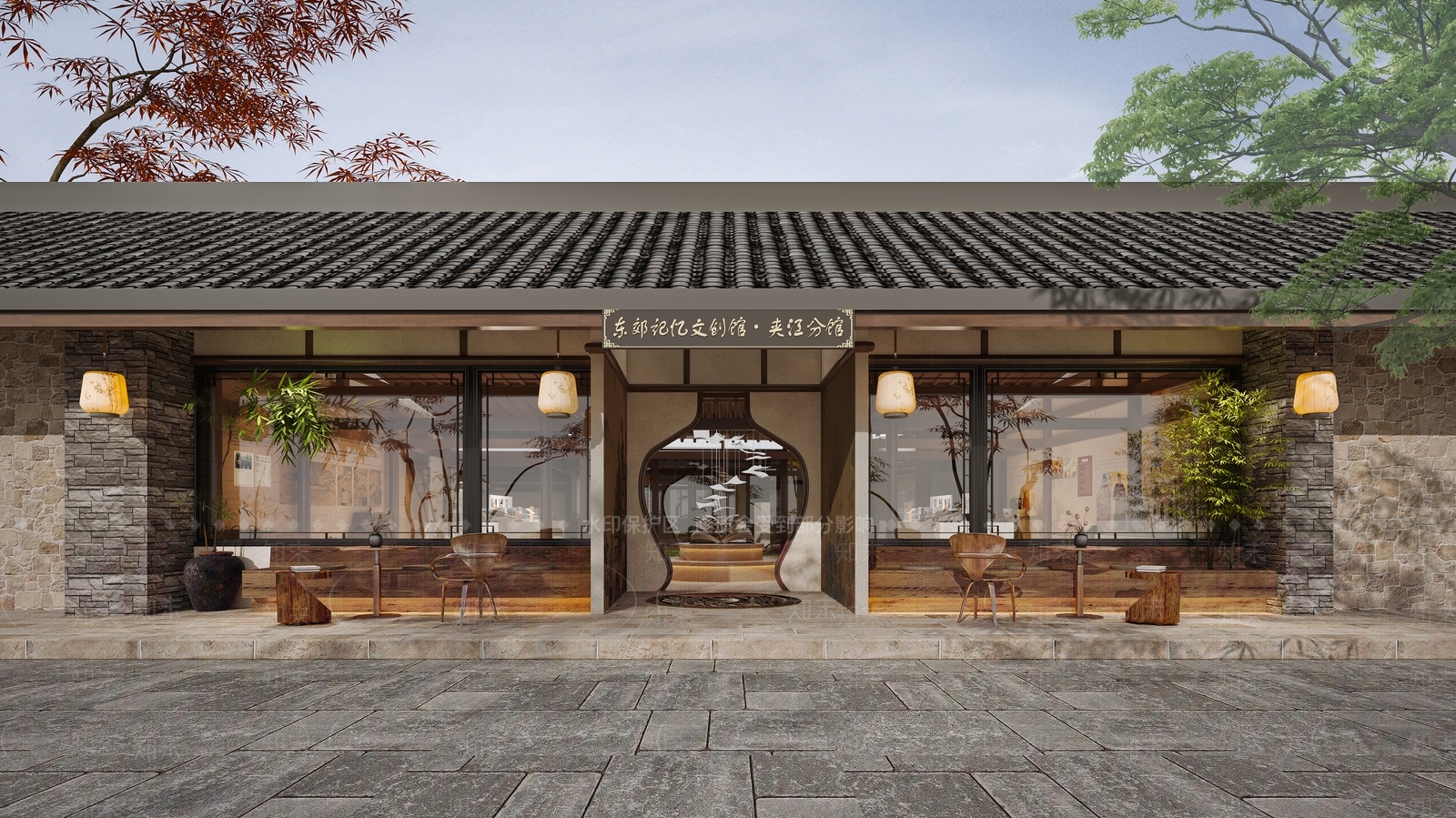 新中式文化馆3D模型下载【ID:1232666905】