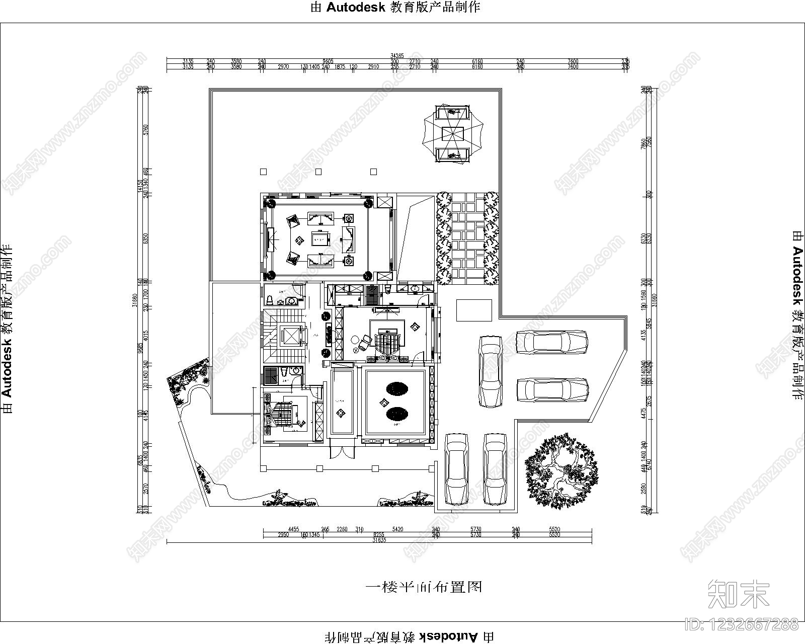 别墅cad施工图下载【ID:1232667288】