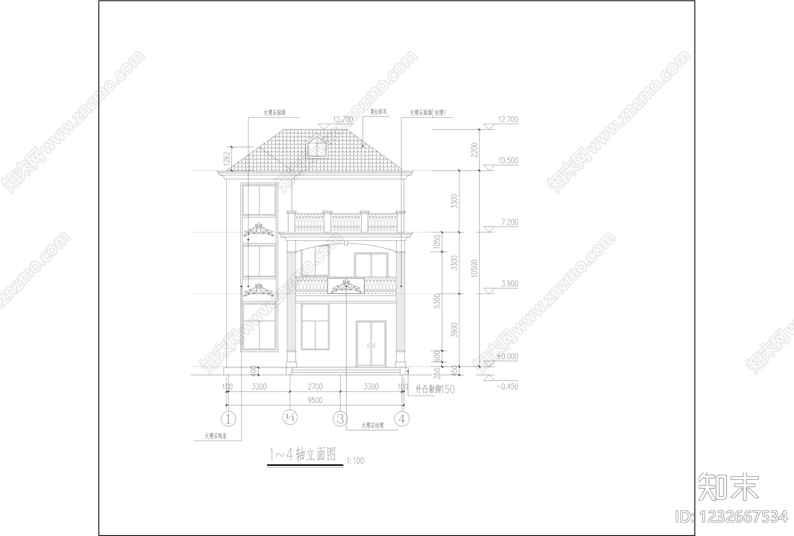 居住建筑cad施工图下载【ID:1232667534】