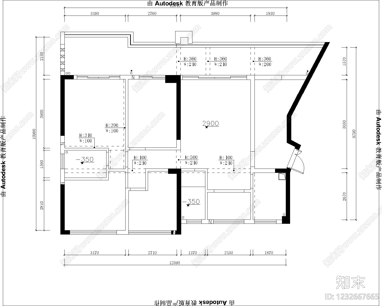 大平层cad施工图下载【ID:1232667665】