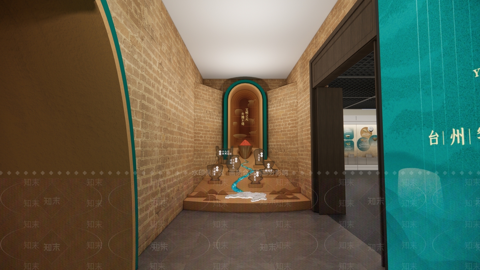 新中式陶瓷展厅SU模型下载【ID:1232668141】