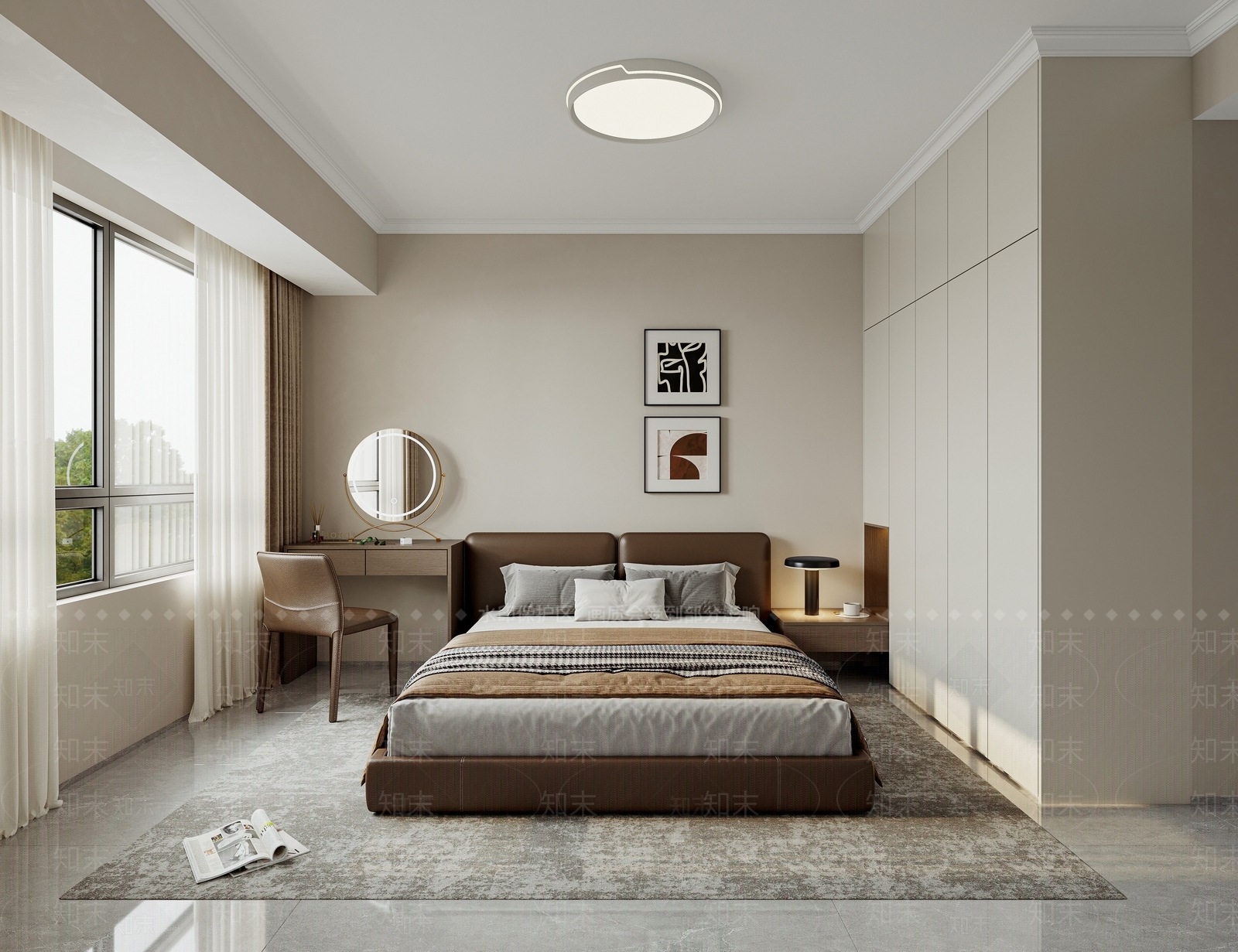 现代简约主卧3D模型下载【ID:1232667955】