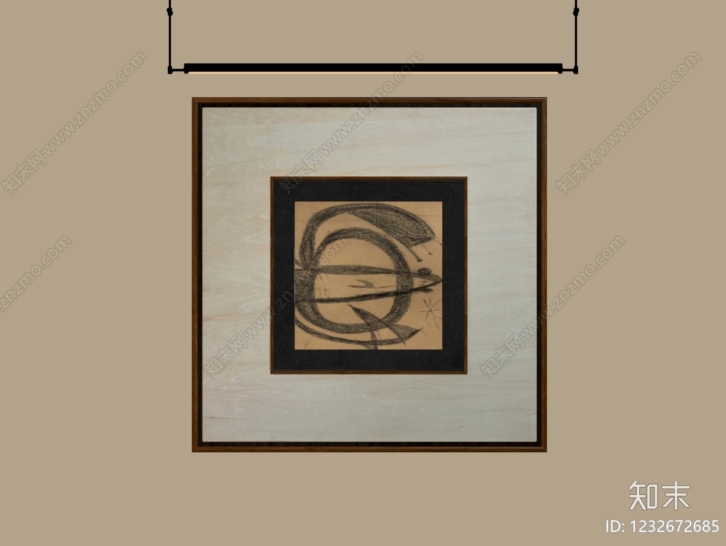 中古风抽象画SU模型下载【ID:1232672685】
