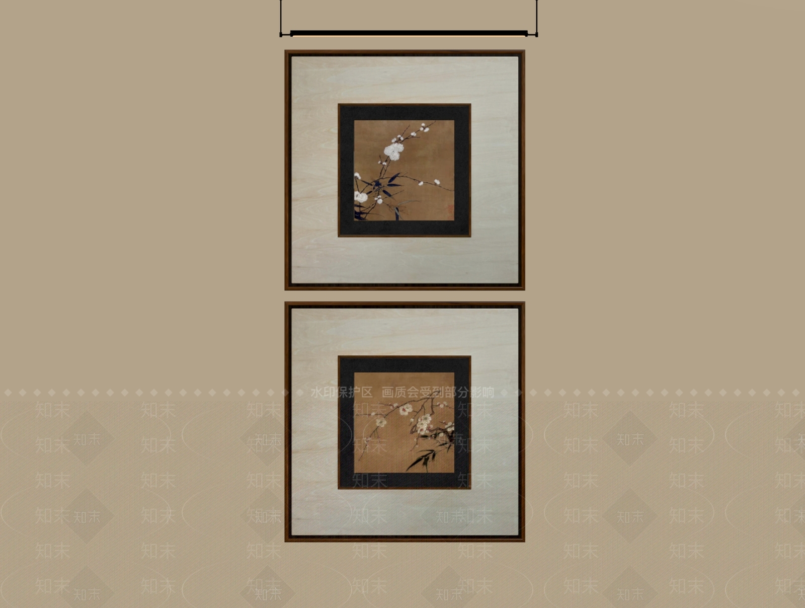 新中式挂画组合SU模型下载【ID:1232673122】