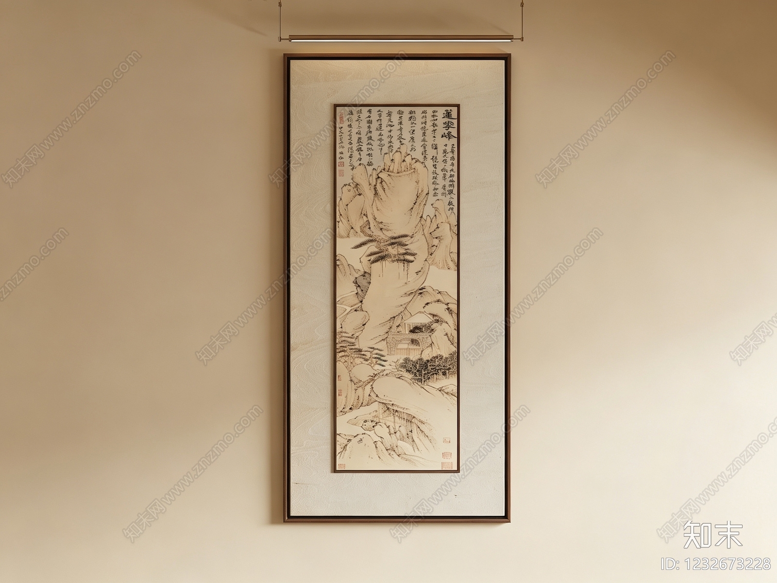 新中式山水画SU模型下载【ID:1232673228】
