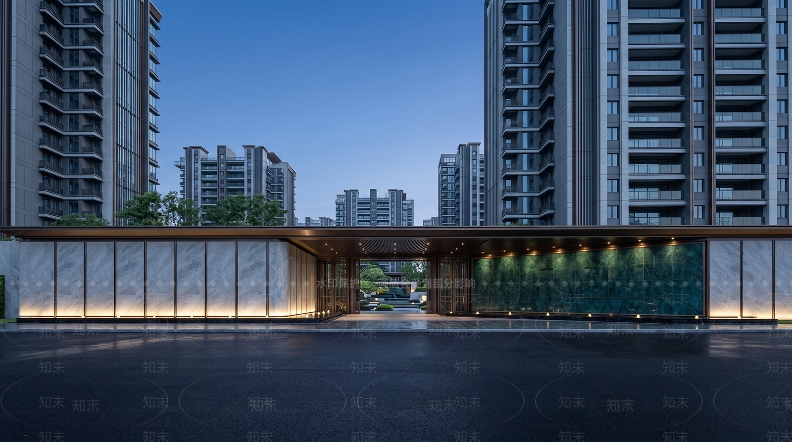 新中式景观小区景观SU模型下载【ID:1232675549】
