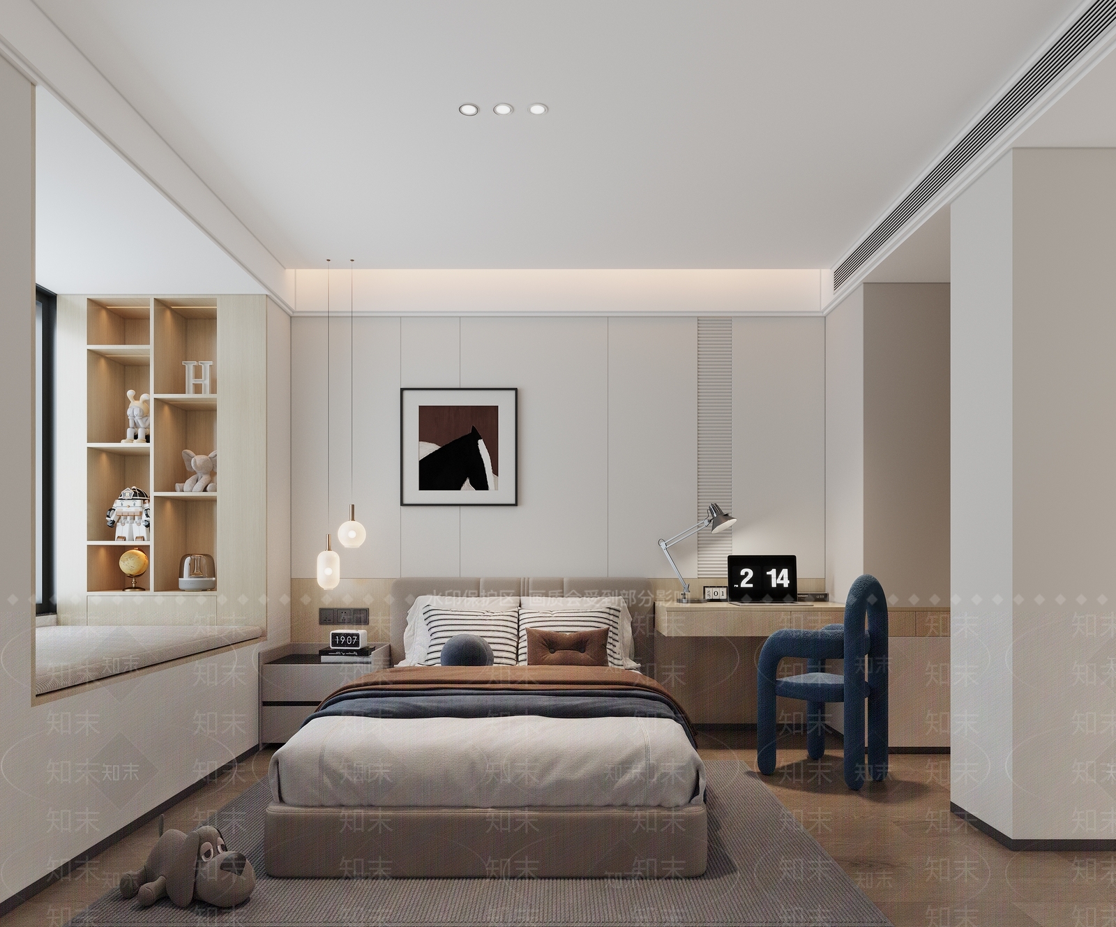现代简约家居卧室3D模型下载【ID:1232675543】