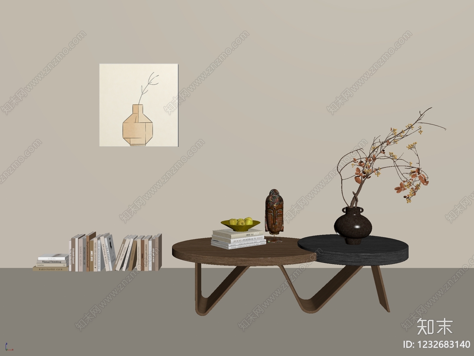 中古风茶几SU模型下载【ID:1232683140】