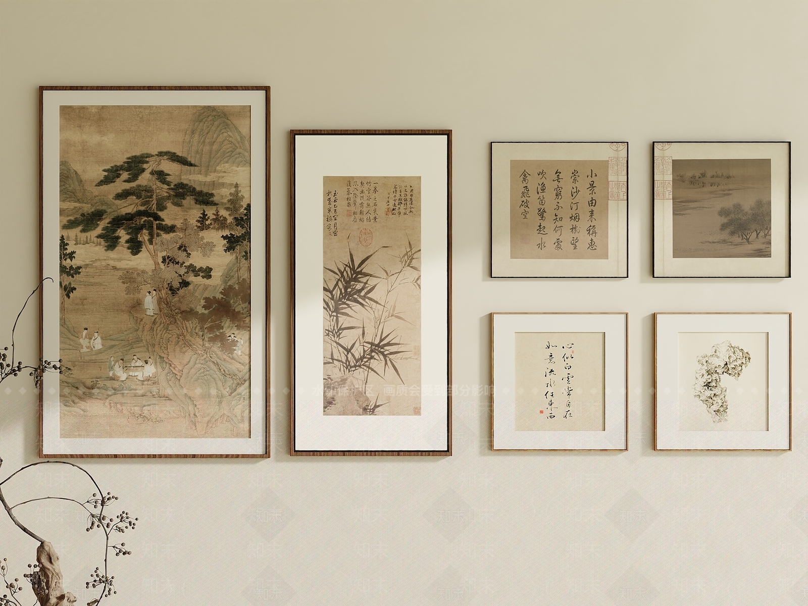 新中式宋式挂画3D模型下载【ID:1232686355】