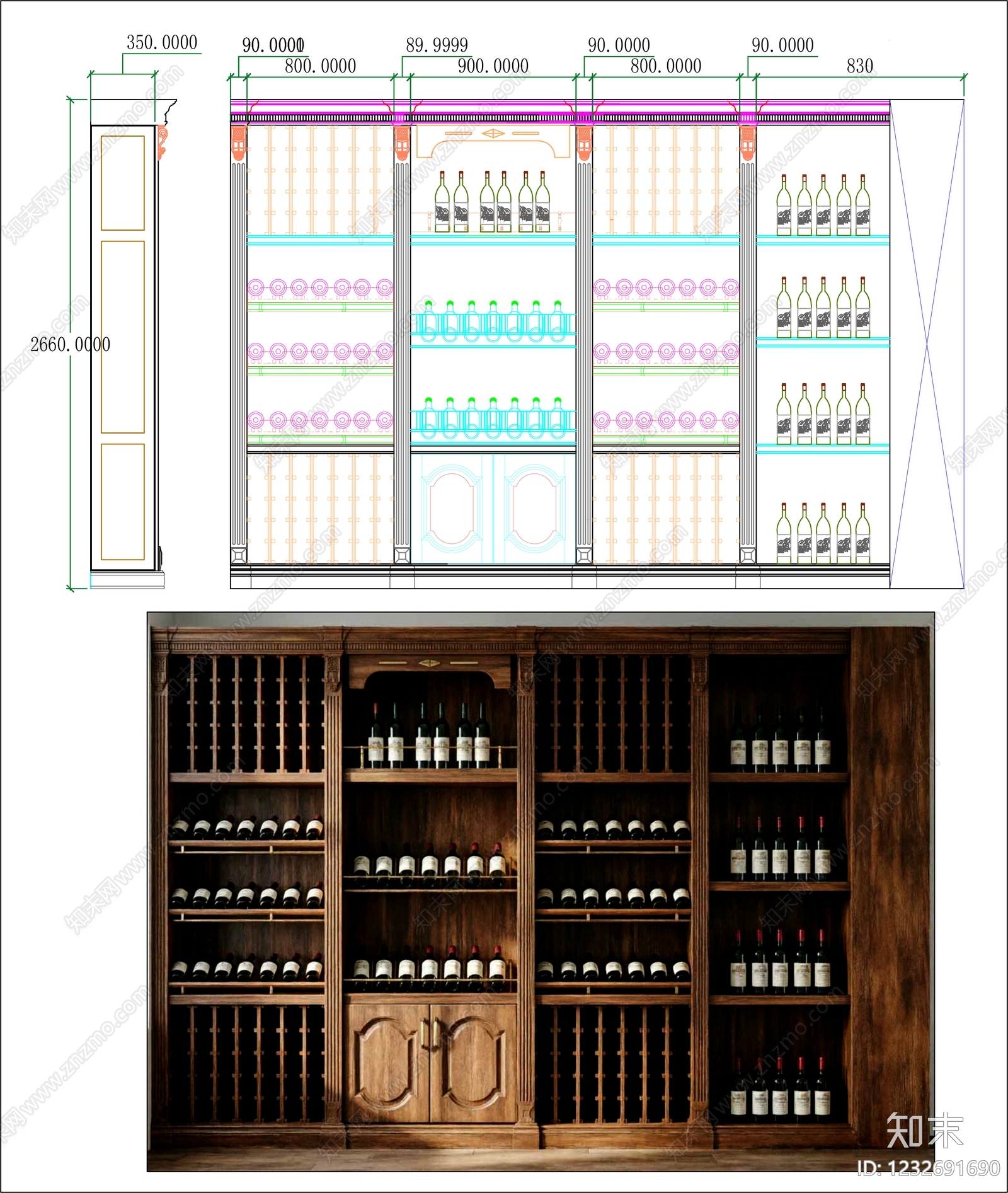 柜子cad施工图下载【ID:1232691690】
