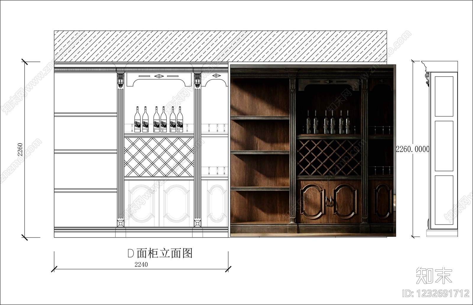 柜子cad施工图下载【ID:1232691712】